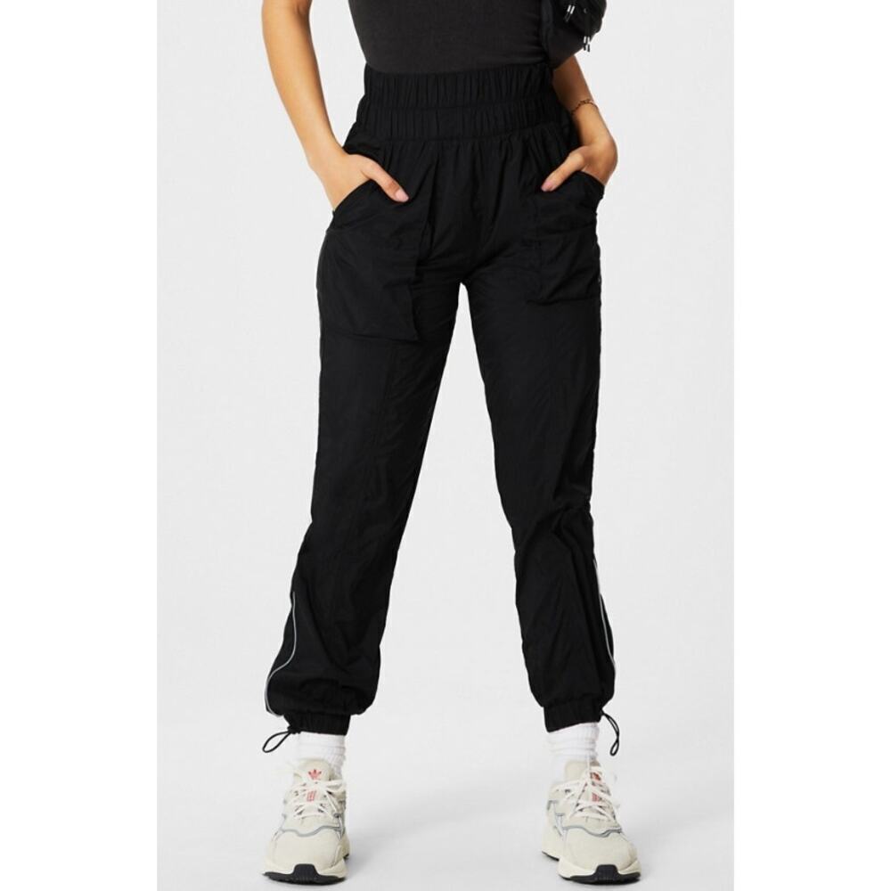 Fabletics Ultra High Waisted Piped Nylon Jogger Pants Sweats Black Size Small